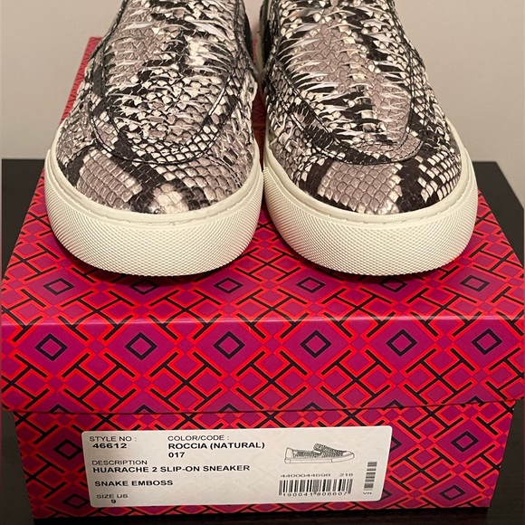 Tory Burch Huarache 2 Slip-On Sneaker Snake Embossed - Picture 2 of 6